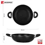 Bergner Essential Plus 5 Layer Marble Non Stick Kadai / Kadhai with Glass Lid 28 cm 5.2 litres Induction Base Food Safe (PFOA Free) Thickness 3.2mm 1 Year Warranty Black, 7 image