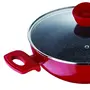 Bergner Bellini Plus 5 Layer Marble Non Stick Kadai / Kadhai with Glass Lid 20 cm 2.3 Litres Induction Base Soft Touch Handle Food Safe (PFOA Free) Thickness 3.2mm 1 Year Warranty Red, 6 image