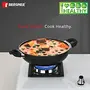 Bergner Essential Plus 5 Layer Marble Non Stick Kadai/Kadhai with Glass Lid 26 cm 4.5 litres Induction Base Food Safe (PFOA Free) Thickness 2.8mm 1 Year Warranty Black, 3 image
