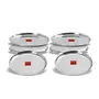 Sumeet Stainless Steel Heavy Gauge Shallow Salad Plates with Mirror Finish 18.5 cm Dia - Set of 6pc, 6 image