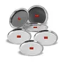 Sumeet Stainless Steel Heavy Gauge Shallow Salad Plates with Mirror Finish 18.5 cm Dia - Set of 6pc, 12 image