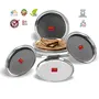 Sumeet Stainless Steel Heavy Gauge Shallow Salad Plates with Mirror Finish 18.5 cm Dia - Set of 6pc, 3 image