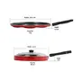 Sumeet 2.6mm Thick Non-Stick Aluminium Red Carmine Cookware Set (Multi Snack Maker 26.5cm Dia and Pizza Pan 23cm Dia), 9 image