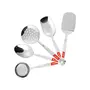 Sumeet Stainless Steel Small Serving and Cooking Spoon Set of 5pc (1 Turner 1 Serving Spoon 1 Skimmer 1 Basting Spoon 1 Ladle), 15 image