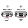 Sumeet Stainless Steel Belly Shape Flat Canisters/Puri Dabba with See Through Lid Size - No. 12 (2 LTR - 20.5cm Dia) & No. 13 (2.5Ltr - 23Cm Dia), 3 image