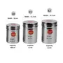 Sumeet Stainless Steel Vertical Canisters/Ubha Dabba/Storage Containers Set of 3Pcs (No. 10 to No. 12) (900ml 1.250 LTR 1.6 LTR), 12 image