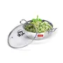 Sumeet Stainless Steel Kadhai with Glass Lid (Steel) 2 Pieces, 17 image