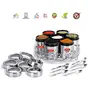 Sumeet 7in1 Stainless Steel + See Through Lid Masala Stand/Dry Fruit Stand with Stand and 7 Spoons, 6 image