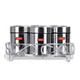 Sumeet 7in1 Stainless Steel + See Through Lid Masala Stand/Dry Fruit Stand with Stand and 7 Spoons, 17 image