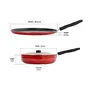 Sumeet Chilli Aluminium Dosa Tawa Fry Pan With Lid 1.5 L 1 Dosa Tawa 1 Fry Pan With Lid (Red), 4 image