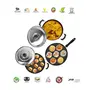 Sumeet 2.6mm Thick Non-Stick Red Joy Combo Set (Multi Snack Maker  26.5cm Dia + Kadhai with Lid  1.5Ltr Capacity- 20cm Dia + Grill Appam Patra with Lid  23cm Dia), 2 image