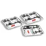 Sumeet Stainless Steel 3 in 1 Pav Bhaji Plate/Compartment Plate 24.5cm Dia - Set of 3pc, 5 image