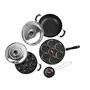 Sumeet Multi Snack Maker 26.5cm Dia Kadhai with Lid 1.5Ltr Capacity 20cm Dia Grill Appam Patra with Lid 23cm Dia and Tadka Pan 10cm Dia 2.6mm Thick Non-Stick Aluminium Ulaan Cookware Set Red, 5 image