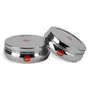 Sumeet Stainless Steel Belly Shape Flat Canisters/Puri Dabba Size - No. 12 (2 LTR - 20.5cm Dia) & No. 13 (2.5Ltr - 23Cm Dia), 6 image
