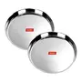 Sumeet 22 Gauge Stainless Steel Traditional Dinner Plate/Thali 30.7Cm (2.5Ltr) - Set of 2pc, 6 image