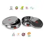 Sumeet Stainless Steel Belly Shape Flat Canisters/Puri Dabba Size - No. 12 (2 LTR - 20.5cm Dia) & No. 13 (2.5Ltr - 23Cm Dia), 2 image