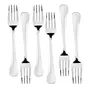 Sumeet Stainless Steel Dessert/Table Forks Set of 6 Pc  (18.2cm L) (1.6mm Thick), 7 image