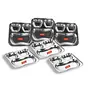 Sumeet Stainless Steel 3 in 1 Pav Bhaji Plate/Compartment Plate 24.5cm Dia - Set of 6pc, 7 image