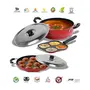 Sumeet 2.6mm Thick Non-Stick Red Star Combo Set (Mini Multi Snack Maker  19.5cm Dia + Kadhai with Lid  1.5Ltr Capacity- 20cm Dia + Grill Appam Patra with Lid  23cm Dia), 2 image