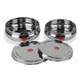 Sumeet Stainless Steel Belly Shape Flat Canisters/Puri Dabba Size - No. 12 (2 LTR - 20.5cm Dia) & No. 13 (2.5Ltr - 23Cm Dia), 5 image