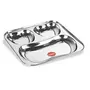 Sumeet Stainless Steel 3 in 1 Pav Bhaji Plate/Compartment Plate 24.5cm Dia