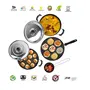 Sumeet Multi Snack Maker 26.5cm Dia Kadhai with Lid 1.5Ltr Capacity 20cm Dia Grill Appam Patra with Lid 23cm Dia and Tadka Pan 10cm Dia 2.6mm Thick Non-Stick Aluminium Ulaan Cookware Set Red, 2 image