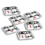 Sumeet Stainless Steel 3 in 1 Pav Bhaji Plate/Compartment Plate 24.5cm Dia - Set of 6pc