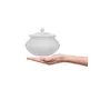 Clay Craft Bone China Basics Handi Big/Dahi Handi/Dahi Pot/Yoghurt Pot/Serving Bowl with Lid (1500 Ml White), 3 image