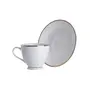 Clay Craft Fine Ceramic 22k Gold Line Cup & Saucer Set of 12 (6 Cups + 6 Saucers) - 180 ml Each (Cup Diamond), 3 image