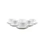 Clay Craft Basics Ripple Style White Plain Cup & Saucer Set of 12 Pcs- 8 Ounce Specialty Tea DrinksCoffeeLatte - Bone China, 4 image