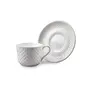 Clay Craft Basics Ripple Style White Plain Cup & Saucer Set of 12 Pcs- 8 Ounce Specialty Tea DrinksCoffeeLatte - Bone China, 2 image