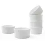 Clay Craft Basics - Ceramic Ramekin Bowl/Souffl Dish for Baking and Serving Puddings custards or Other Desserts - Set of 6-180 ml (WHITE), 2 image