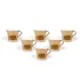 Clay Craft Mirror Series Tiger Pattern Cup & Saucer Set of 6 (6 Cups + 6 Saucers)- 210 ml Gold Medium, 3 image