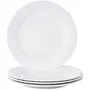 Clay Craft Bone China Basics Ripple Plain Dinner Plate (White 10.5 Inches) -4 Pcs., 2 image
