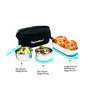 Signoraware Stainless Steel Double Decker Special Lunch Box with Black Bag Violet 350ml+350ml+650ml - Set of 3, 2 image