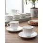 Clay Craft Fine Ceramic 22k Gold Line Cup & Saucer Set of 12 (6 Cups + 6 Saucers) - 180 ml Each (Cup Diamond), 4 image