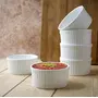 Clay Craft Basics - Ceramic Ramekin Bowl/Souffl Dish for Baking and Serving Puddings custards or Other Desserts - Set of 6-180 ml (WHITE)