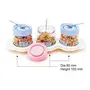 Signoraware Multipurpose Dining 3 in 1 Dry Furits/Pickle Storage Jar ContainerÂ + pickle trey Set of 7 (Pink), 4 image