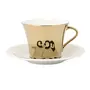 Clay Craft Mirror Series Baby Penguins Pattern Cup & Saucer Set of 6 (6 Cups + 6 Saucers) - 210 ml Gold, 2 image