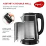 Pigeon Ebony Double Walled Cool Touch Stainless Steel Electric Kettle 1.8 Litre with 1500 Watt boiler for Water milk tea coffee instant noodles soup etc (Black) Large, 4 image