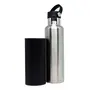 HOMEISH Polo Lifetime Vacuum Insulated Hot Cold Stainless Steel Bottle/Flask with Removable Leatherette Sleeve Exterior (700ml) (Black), 3 image