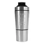 Polo Lifetime Protein Shakes Smoothies Supplements Gym Steel Shaker Bottle Set of 1 Silver 750ml, 4 image