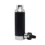 HOMEISH Polo Lifetime Vacuum Insulated Hot Cold Stainless Steel Bottle/Flask with Removable Leatherette Sleeve Exterior (700ml) (Black), 2 image