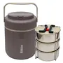 Jaypee Plus Ribbline 3 Steelness Steel Container M Grey Electric Lunch Box, 4 image
