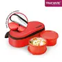Trueware Nutri Fresh 2-Insulated Stainless Steel Lunch Box -Red|Tiffin Box with Bag for OfficeCollegeSchool, 6 image
