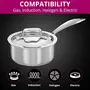 Inalsa Cookware Platinum Triply Saucepan with Lid-14 cm 1.25L | Induction Friendly (Silver) Small (Saucepan 14 cm), 153 image