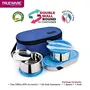 Trueware Bon Bon 2+1 Lunch Box with Stainless Steel Tiffin Box for Office & School Use- Blue 300ml x2500 ml x1, 4 image