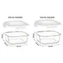 Borosil Klip-N-Store Set of 2 Microwave & Oven Safe Gift Set Glass Storage Container 320ml & 520ml Square with Air Tight Lid, 3 image