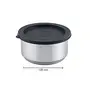 Borosil Carry Fresh Stainless Steel Insulated Lunch Box Set of 3 (2pcs 280 ml + 1pcs 180 ml) Black, 5 image