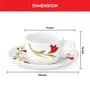 Borosil Red Lily (LH) Cup and Saucer Set 140ml 12-Pieces White and Red Lilly, 4 image